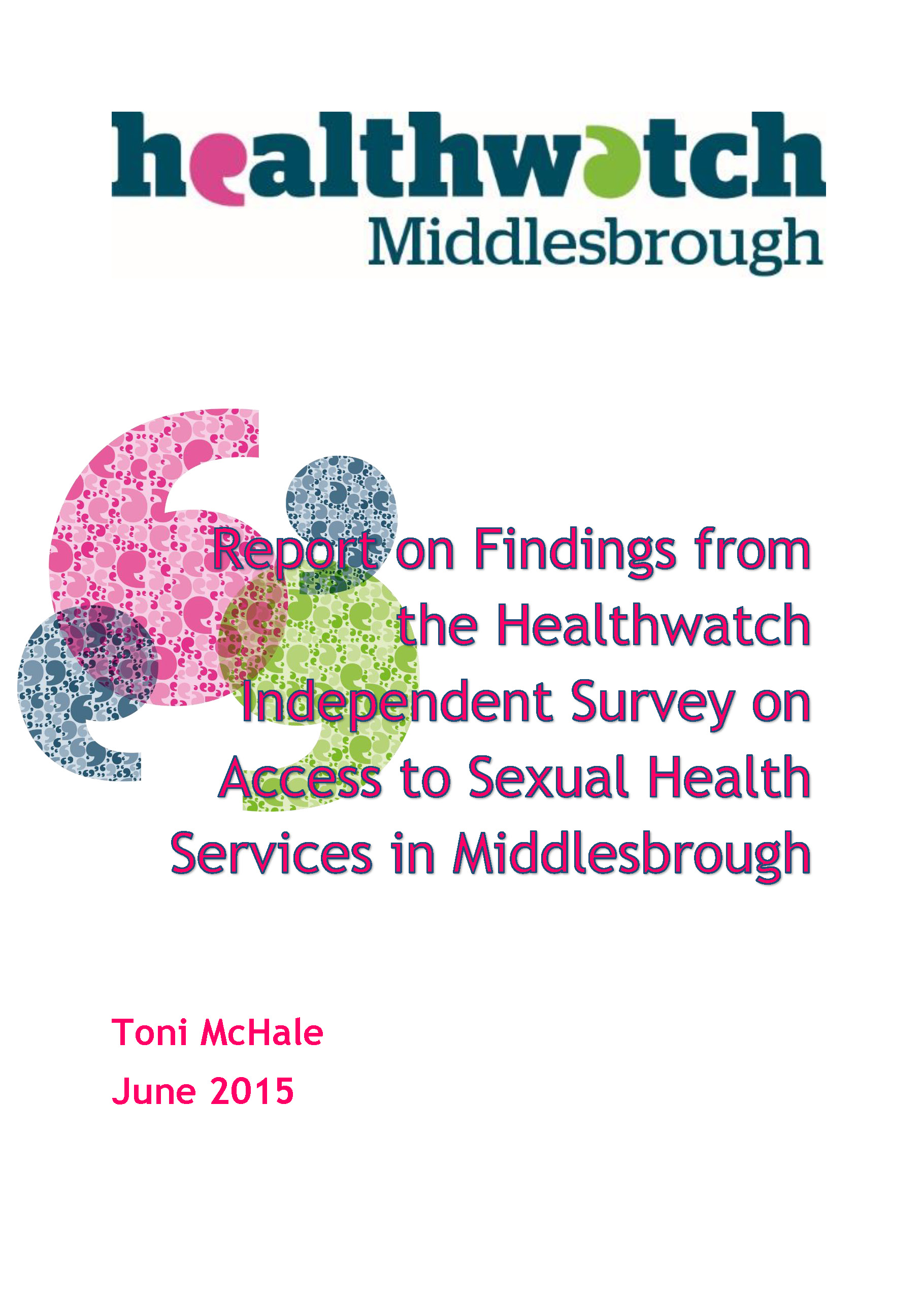 Access to Sexual Health Services in Middlesbrough Healthwatch